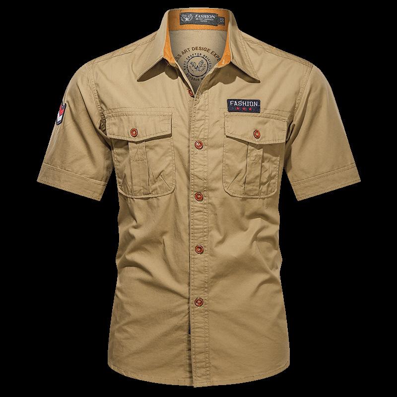 Summer outdoor tooling short-sleeved shirt men s multi-pocket washed cotton loose large size casual military shirt M
Summer outdoor tooling short-sleeved shirt men s multi-pocket washed cotton loose large size casual military shirt M