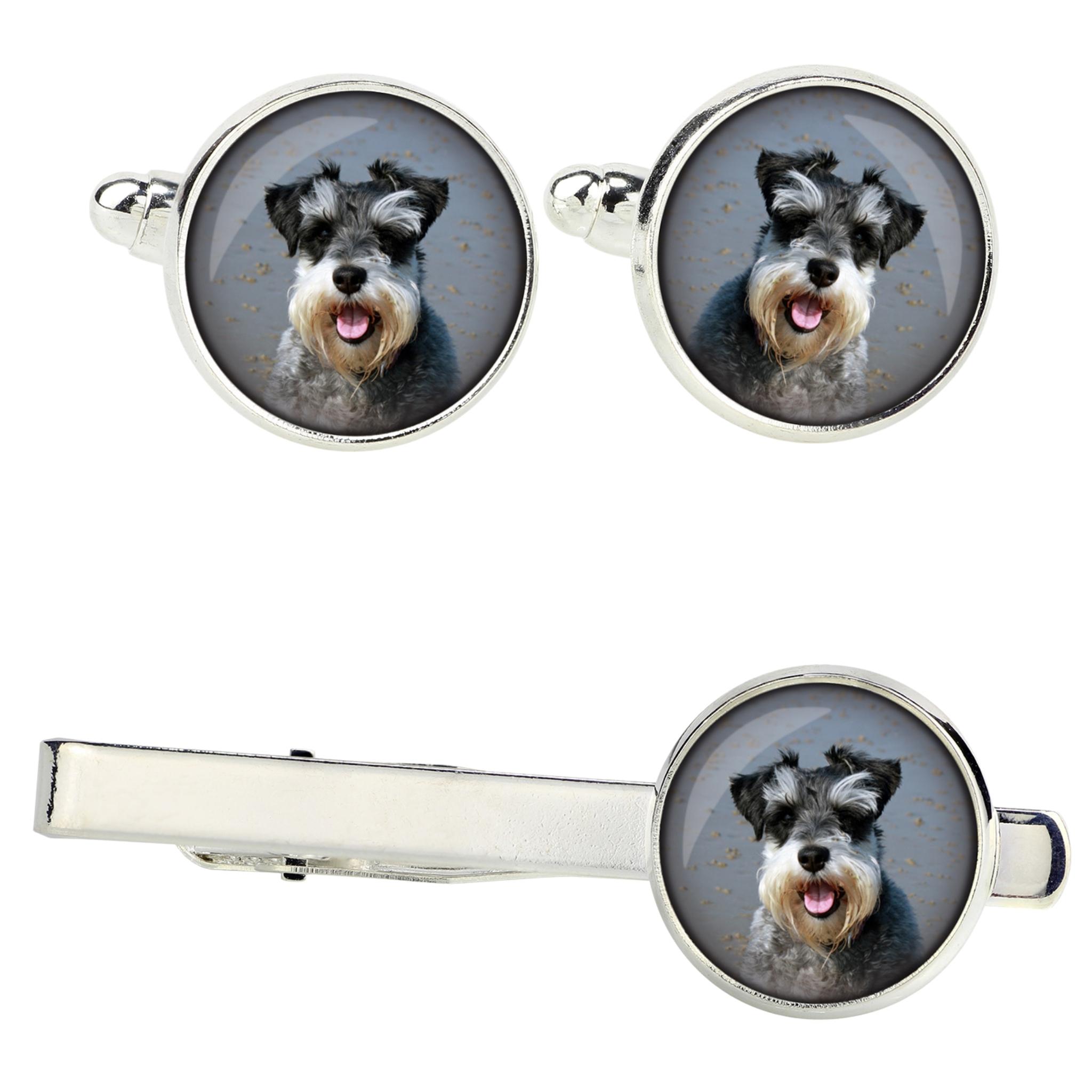Schnauzer - cufflinks and tie with your photo, a suit decoration, men s jewelry from the Art-Dog brand. срібний
Schnauzer - cufflinks and tie with your photo, a suit decoration, men s jewelry from the Art-Dog brand. срібний