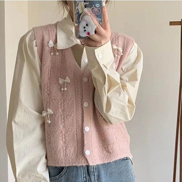 Autumn Women s Knitted Vest Short Top Stylish Vest College Style Knitted Sweater for Women S рожевий
Autumn Women s Knitted Vest Short Top Stylish Vest College Style Knitted Sweater for Women S рожевий