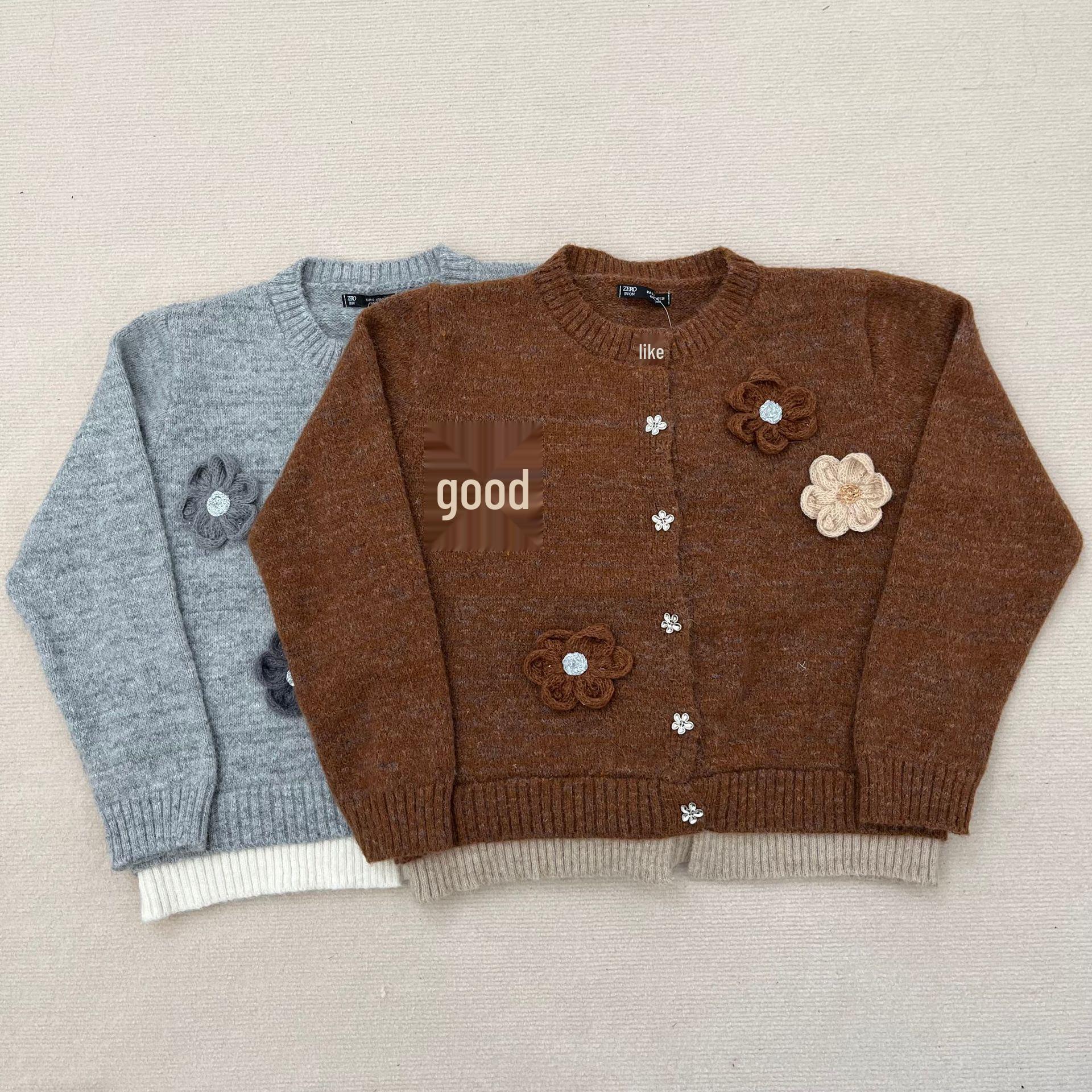 2024 Autumn/Winter Women s Sweet Loose Soft Knit Cardigan with 3D Floral Design Small темно-коричневого
2024 Autumn/Winter Women s Sweet Loose Soft Knit Cardigan with 3D Floral Design Small темно-коричневого
