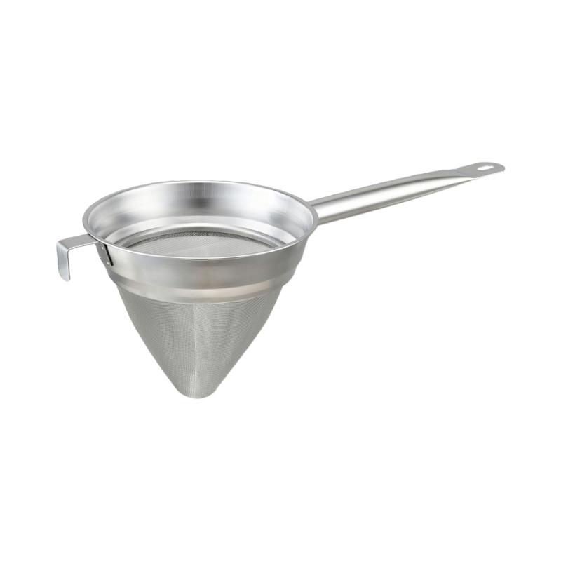 Food Grade 304 Stainless Steel Filter Bouillon Strainer Coned Fine Mesh Sieve with Handle For Cooking Beverage Making
Food Grade 304 Stainless Steel Filter Bouillon Strainer Coned Fine Mesh Sieve with Handle For Cooking Beverage Making
