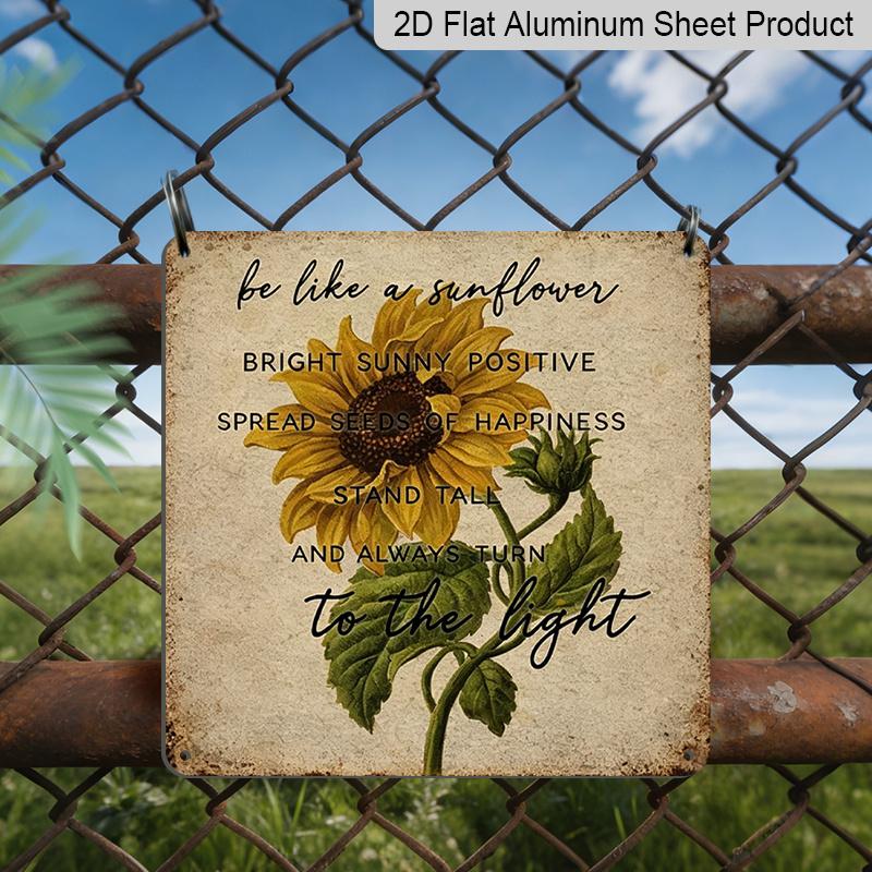 2D Flat - 1pc Inspirational Sunflower Aluminum Metal Plaque, Be Like A Sunflower Positive Quote Sign, Retro Floral Wall Decor, Farmhouse Rustic 20*20cm
2D Flat - 1pc Inspirational Sunflower Aluminum Metal Plaque, Be Like A Sunflower Positive Quote Sign, Retro Floral Wall Decor, Farmhouse Rustic 20*20cm