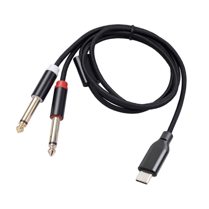 Y-подібний кабель Type C на 6,35 мм USB C на 6,35 мм 1/4 дюйма TRS для планшетів, динаміків, мікшерних пультів, висока якість звуку 2 meters
Y-подібний кабель Type C на 6,35 мм USB C на 6,35 мм 1/4 дюйма TRS для планшетів, динаміків, мікшерних пультів, висока якість звуку 2 meters