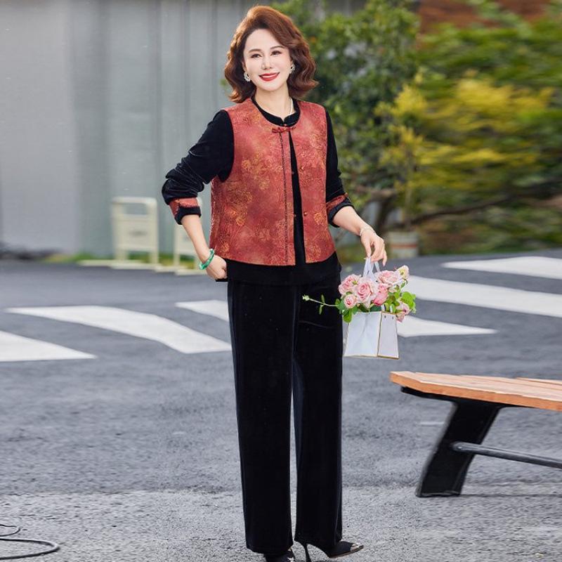 Elegant Velvet Diagonal Lapel Vest Three-Piece Outfit for Women - Spring/Autumn Fashion 3XL (125-135 jin)
Elegant Velvet Diagonal Lapel Vest Three-Piece Outfit for Women - Spring/Autumn Fashion 3XL (125-135 jin)