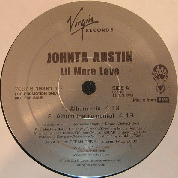 12inch Record JOHNTA AUSTIN Lil More Love 708761936117 Virgin So So D 2005 US Rap HipHopRB Used
12inch Record JOHNTA AUSTIN Lil More Love 708761936117 Virgin So So D 2005 US Rap HipHopRB Used