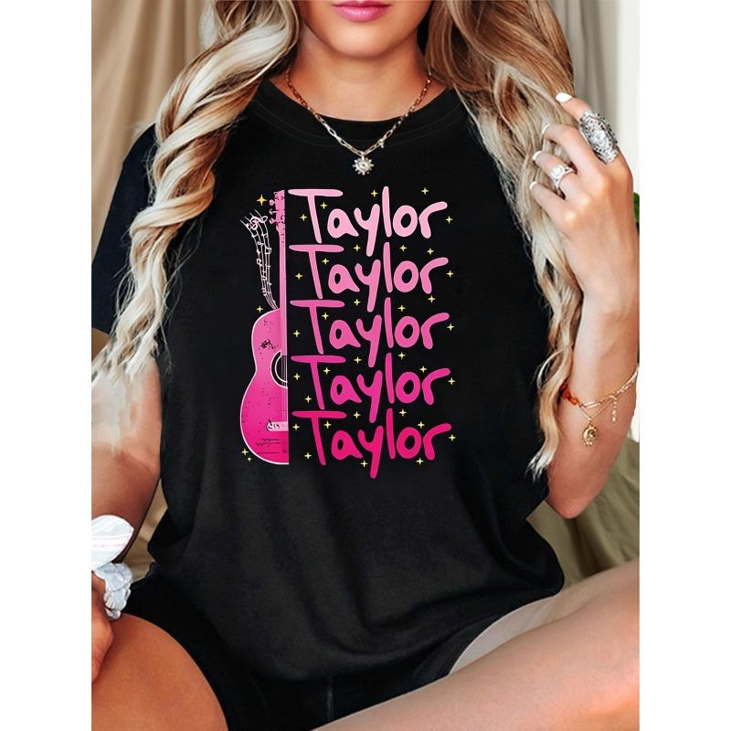 Women s Taylor Fan Theme T-Shirt - Pink Guitar & Slogan Decor Casual Short Sleeve, Pink-Yellow Fan Energetic Vibe Concert Daily Top S чёрный
Women s Taylor Fan Theme T-Shirt - Pink Guitar & Slogan Decor Casual Short Sleeve, Pink-Yellow Fan Energetic Vibe Concert Daily Top S чёрный