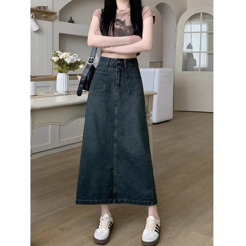 Women s Plus Size High Waist Retro Denim Midi Skirt - Spring/Summer A-line Hip-Covering for Pear-Shaped Body XL: 121-131 lbs
Women s Plus Size High Waist Retro Denim Midi Skirt - Spring/Summer A-line Hip-Covering for Pear-Shaped Body XL: 121-131 lbs