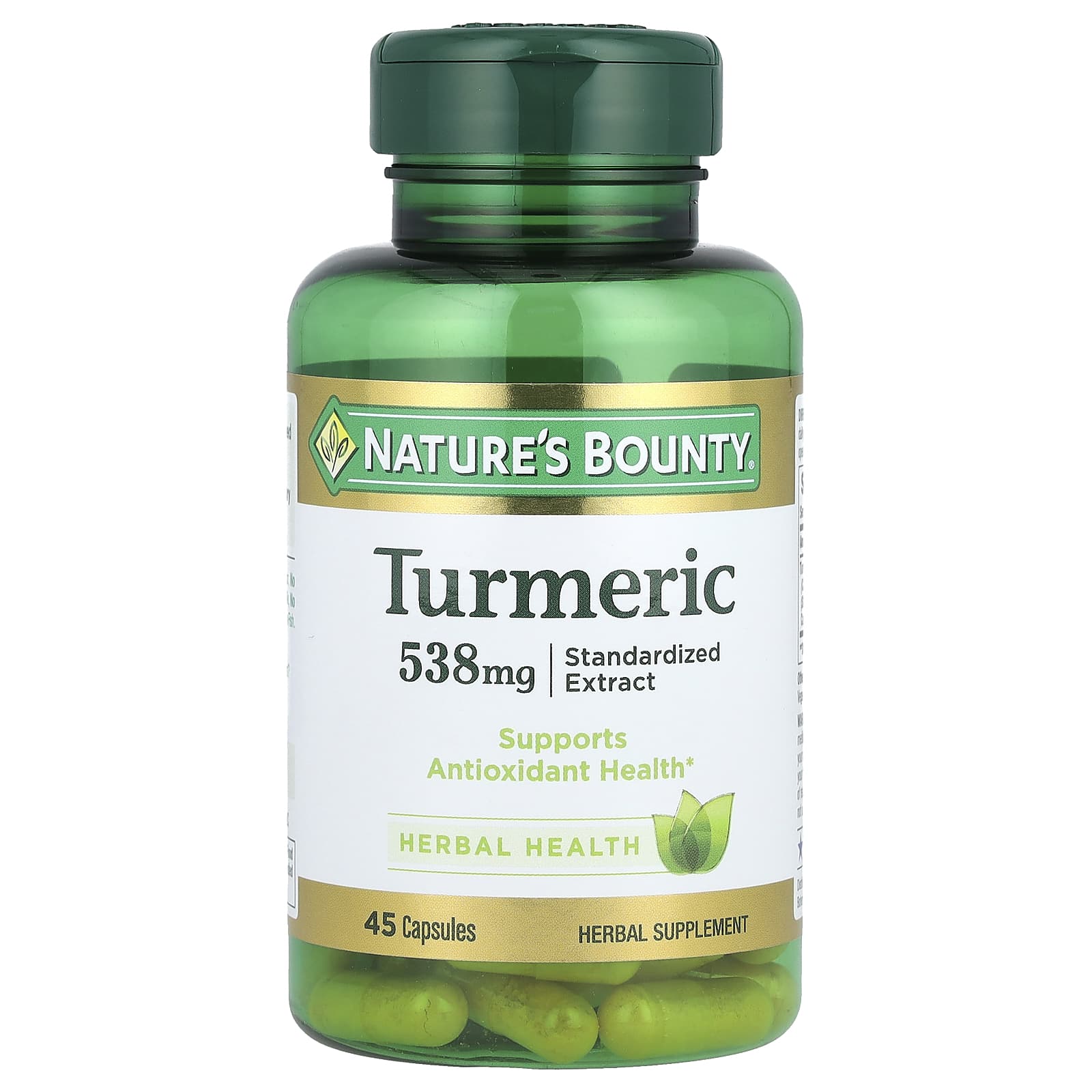 Nature S Bounty, Turmeric, Standardized Extract, 538Mg, 45 Capsules
Nature S Bounty, Turmeric, Standardized Extract, 538Mg, 45 Capsules