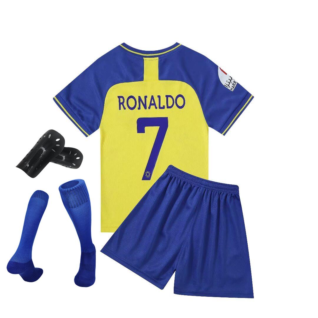 2023 Ronaldo Kids Jersey - Riyadh Home Number 7, National Team, Sizes 14-30 Size 30/160
2023 Ronaldo Kids Jersey - Riyadh Home Number 7, National Team, Sizes 14-30 Size 30/160