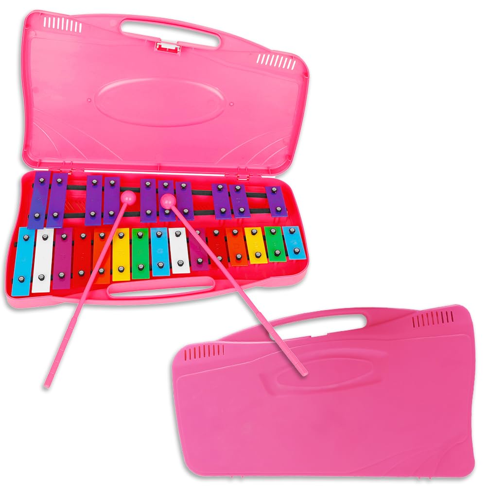 Nicheez Glockenspiel Metallophone Educational Instrument with Case Children s (Pink) рожевий
Nicheez Glockenspiel Metallophone Educational Instrument with Case Children s (Pink) рожевий