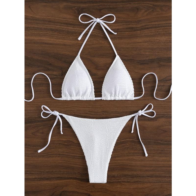 Sexy bikini swimsuit solid color lace-up swimsuit neck strap vacation swimsuit women, Huludao swimsuit S белый
Sexy bikini swimsuit solid color lace-up swimsuit neck strap vacation swimsuit women, Huludao swimsuit S белый