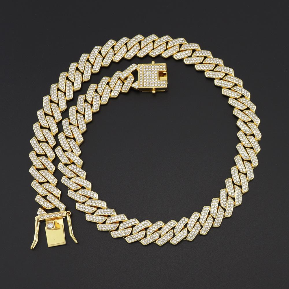 14mm Wide Diamond Rhombus Cuban Chain Necklace - Double Row Hip Hop Jewelry Gold Bracelet 7inch
14mm Wide Diamond Rhombus Cuban Chain Necklace - Double Row Hip Hop Jewelry Gold Bracelet 7inch