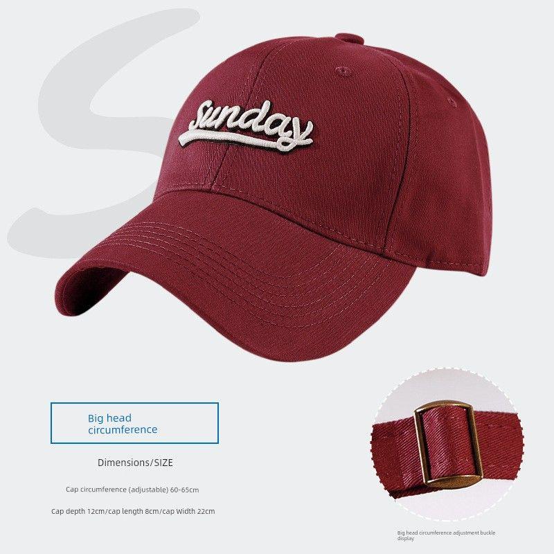 Big Head Circumference Peaked Cap Men Trendy Brands Casual Easiest for Match Ins K-style Letter Plus Size Baseball Cap for Women Autumn and Winter Wine Red Adjustable
Big Head Circumference Peaked Cap Men Trendy Brands Casual Easiest for Match Ins K-style Letter Plus Size Baseball Cap for Women Autumn and Winter Wine Red Adjustable