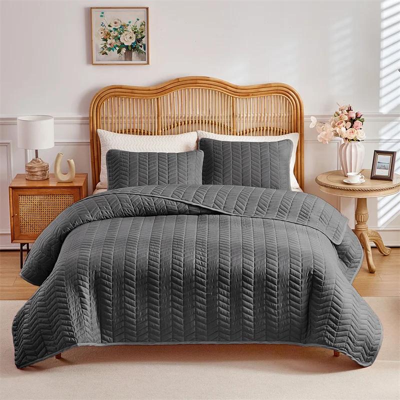 Modern Blue Quilted Bedspread Set,Wheat Stripe Washed Cotton,Thick Bed Cover+Pillowcase,Plain,Full 264x229cm, 3Pcs Drop Shipping 176x230cm 3pc
Modern Blue Quilted Bedspread Set,Wheat Stripe Washed Cotton,Thick Bed Cover+Pillowcase,Plain,Full 264x229cm, 3Pcs Drop Shipping 176x230cm 3pc