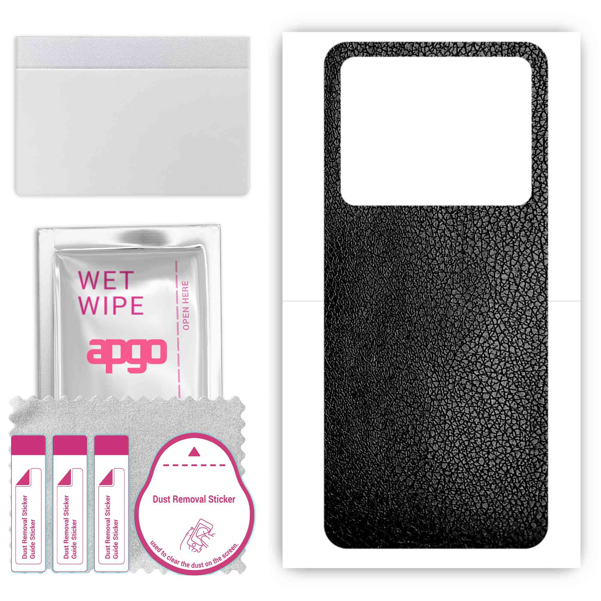 apgo Protective Skin Sticker for the back compatible with HTC U23, Wrap Film, Foil, Vinyl - Pattern Black Leather
apgo Protective Skin Sticker for the back compatible with HTC U23, Wrap Film, Foil, Vinyl - Pattern Black Leather
