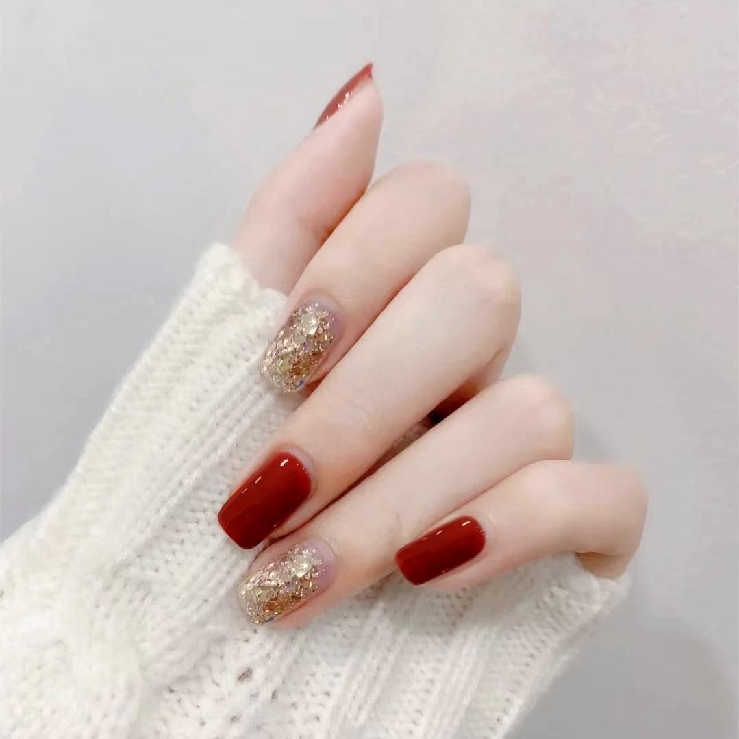 Deep Red Glitter Press-on Nails: Bling Nail Stickers with Big Sequin Design for a Finished Manicure
Deep Red Glitter Press-on Nails: Bling Nail Stickers with Big Sequin Design for a Finished Manicure