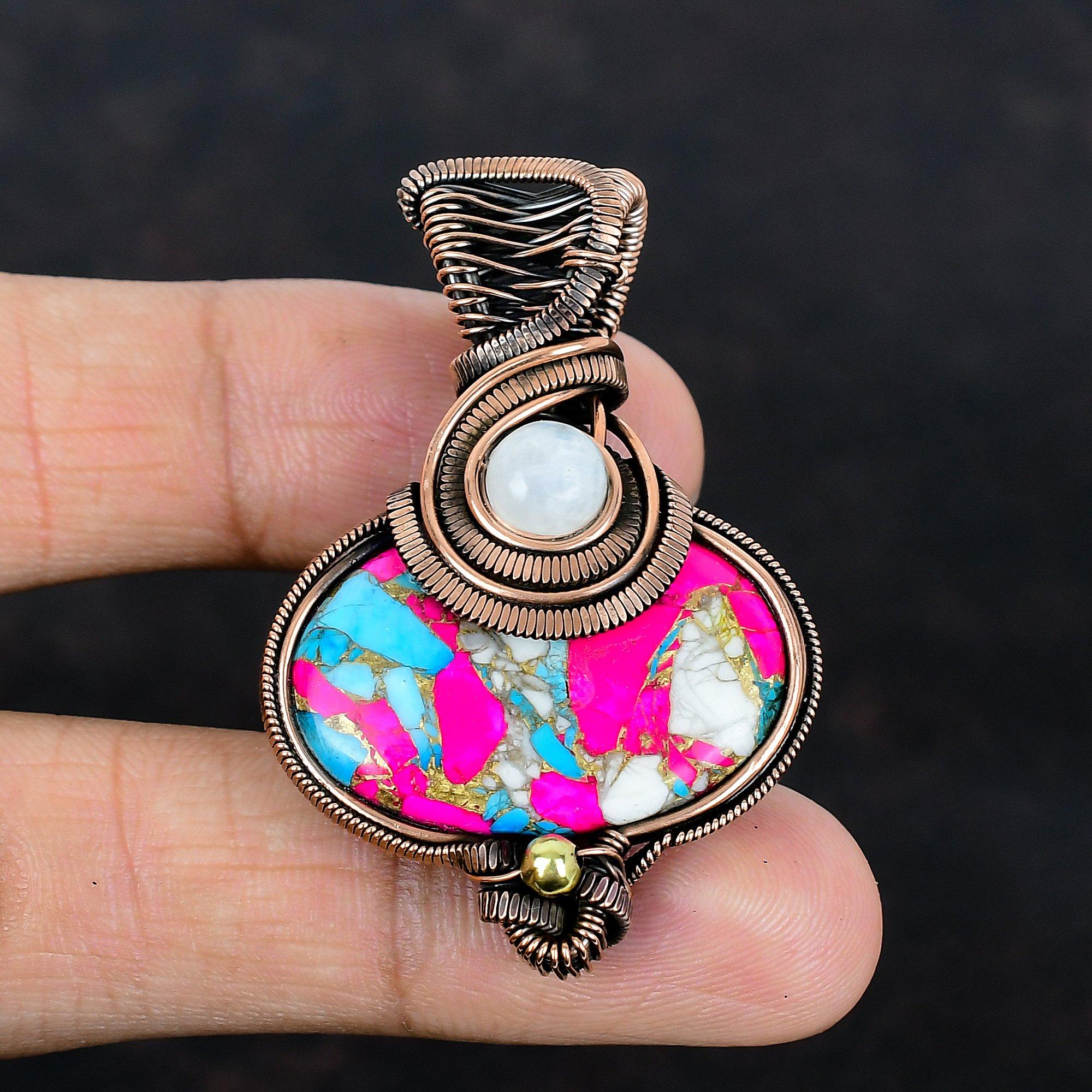 Cotton candy turquoise pendant copper wire wrapped pendant rainbow moonstone gemstone pendant handmade copper wire wrap jewelry gift for her
Cotton candy turquoise pendant copper wire wrapped pendant rainbow moonstone gemstone pendant handmade copper wire wrap jewelry gift for her