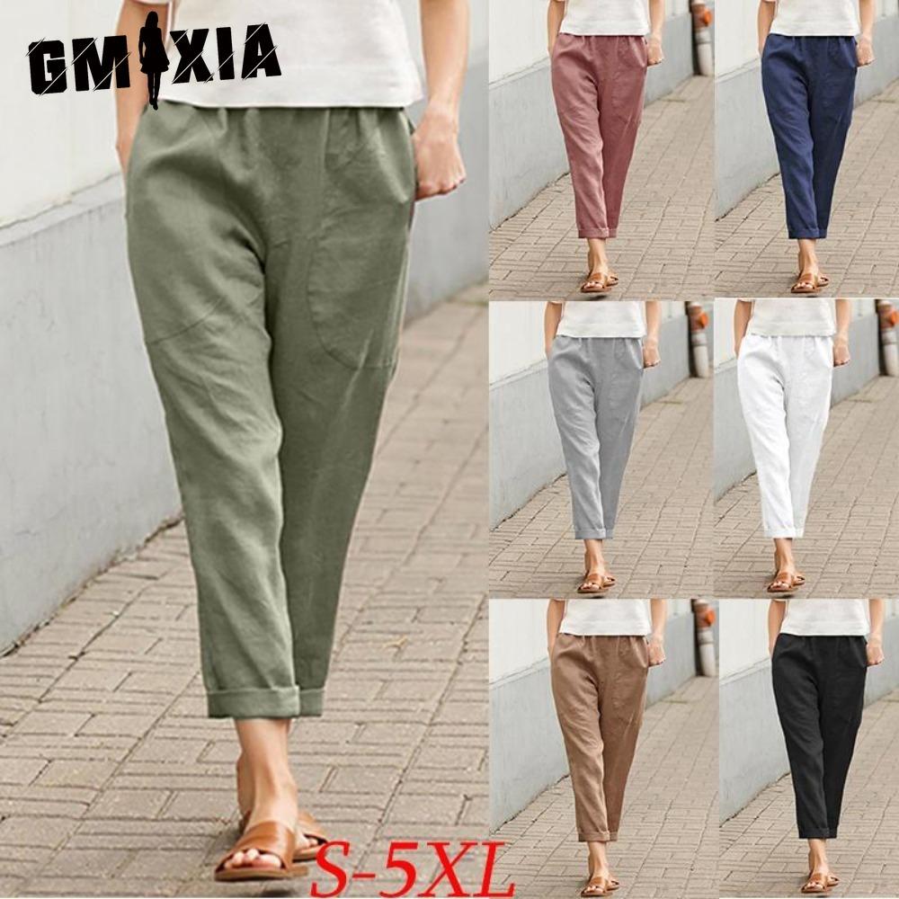 GMXIA Women Summer Solid Color Double Pocket Trousers Loose Long Pants Female Cotton Linen Pants XXXXXL
GMXIA Women Summer Solid Color Double Pocket Trousers Loose Long Pants Female Cotton Linen Pants XXXXXL