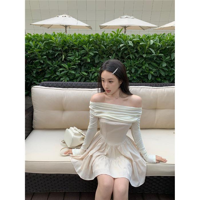 Temperament socialite high-end sexy one-word shoulder dress women s new slim and thin tutu dress black birthday dress 2XL абрикосовий
Temperament socialite high-end sexy one-word shoulder dress women s new slim and thin tutu dress black birthday dress 2XL абрикосовий