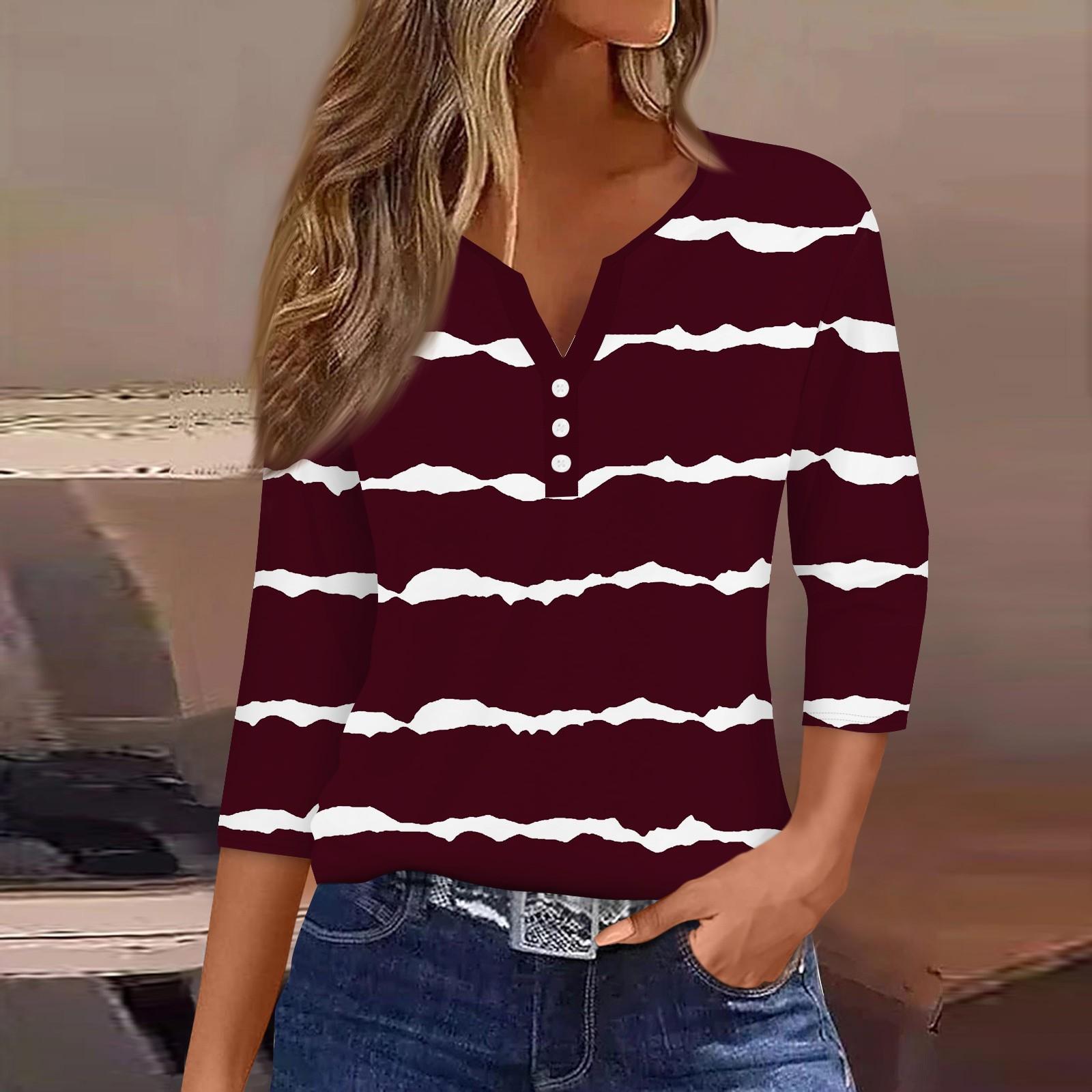 Жен. Футболка Футболка С принтом Пуговицы Рукав 3/4 Повседневные Выходные Мода Классический Классический V-образный вырез Обычный Верх XL винный
Жен. Футболка Футболка С принтом Пуговицы Рукав 3/4 Повседневные Выходные Мода Классический Классический V-образный вырез Обычный Верх XL винный