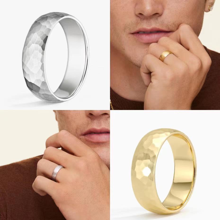 Set of 24 Minimalist Hammered Rings - 6/8mm Wide, Polished & Matte Tricolor Design Size 6
Set of 24 Minimalist Hammered Rings - 6/8mm Wide, Polished & Matte Tricolor Design Size 6