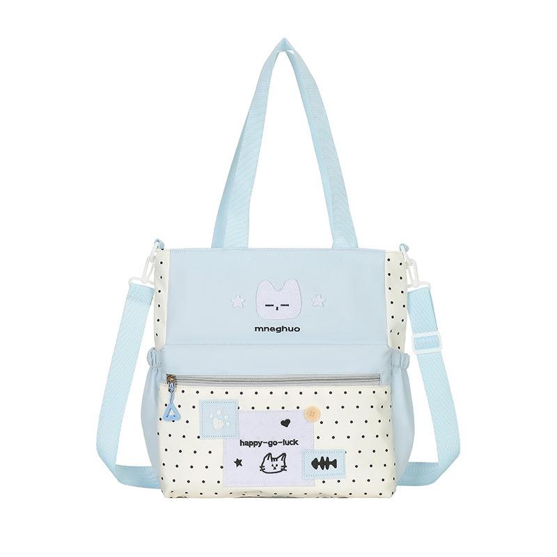 Cute college style polka dot shoulder bag for female students in class, handheld tutoring bag, largecapacity messenger bag синій
Cute college style polka dot shoulder bag for female students in class, handheld tutoring bag, largecapacity messenger bag синій