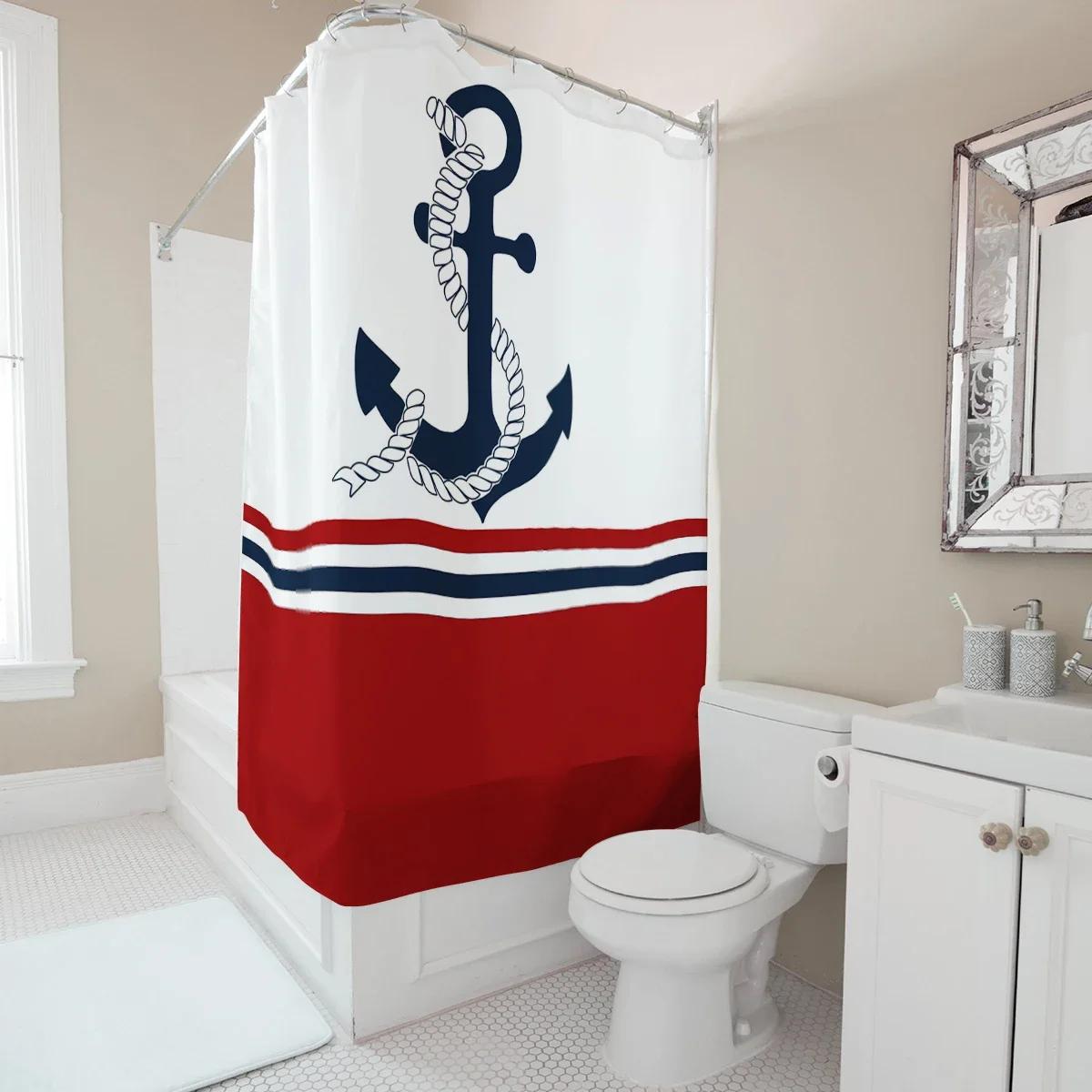 Nautical Shower Curtain Anchor Design Waterproof Fabric Bathroom Decor Ocean Themed Bath Curtain W60H190(CM)-1 Pcs
Nautical Shower Curtain Anchor Design Waterproof Fabric Bathroom Decor Ocean Themed Bath Curtain W60H190(CM)-1 Pcs