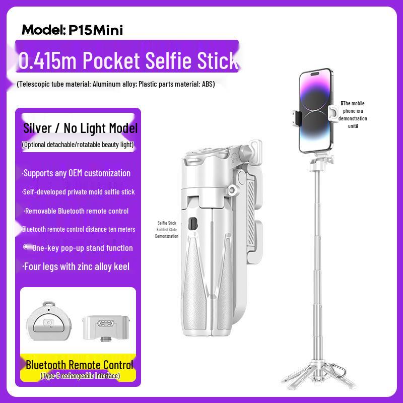 P15 Mini Bluetooth Selfie Stick - Portable & Extendable Phone Assistant
P15 Mini Bluetooth Selfie Stick - Portable & Extendable Phone Assistant