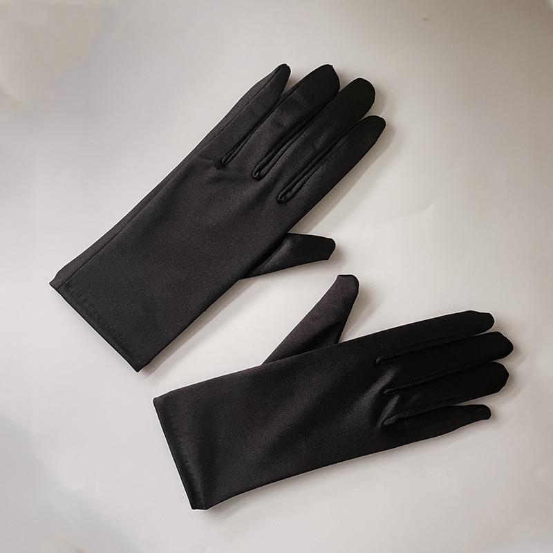 Women Elegant Elastic Satin White Black Short Wrist Gloves Solid Color Bridal Wedding Dress Banquet Party Etiquette Accessories One Size
Women Elegant Elastic Satin White Black Short Wrist Gloves Solid Color Bridal Wedding Dress Banquet Party Etiquette Accessories One Size