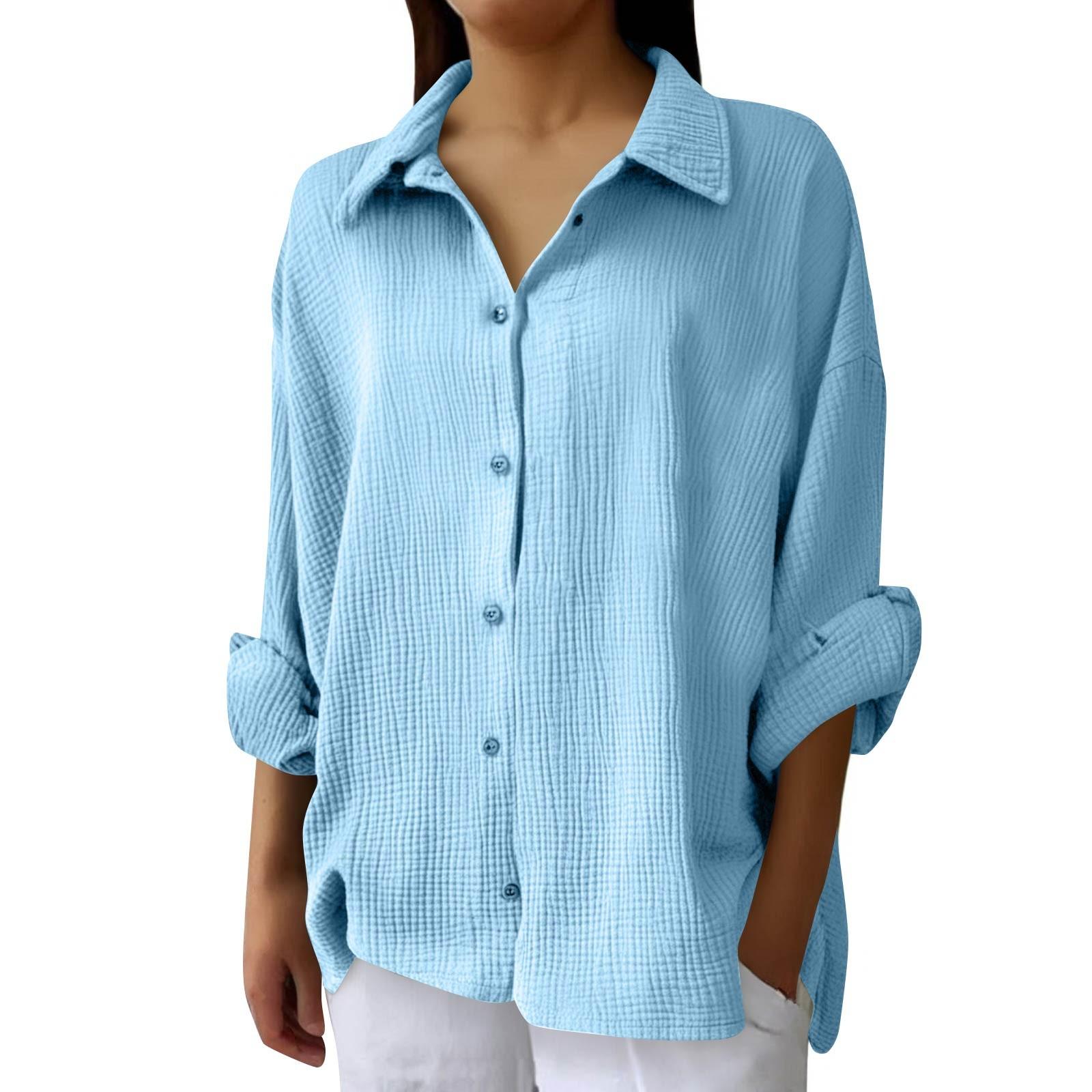 Women s Fashion Casual Color Button Up Long Sleeve Shirt Top M синій
Women s Fashion Casual Color Button Up Long Sleeve Shirt Top M синій