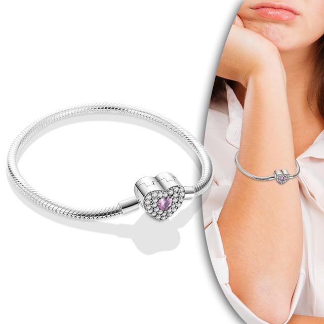 Новий браслет зі срібла 925 проби, серце, любов, застібка, браслет із ланцюжком зі змією для жінок, підходить для оригінального шарму з бісеру, виготовлення подарунків своїми руками 17cm
Новий браслет зі срібла 925 проби, серце, любов, застібка, браслет із ланцюжком зі змією для жінок, підходить для оригінального шарму з бісеру, виготовлення подарунків своїми руками 17cm
