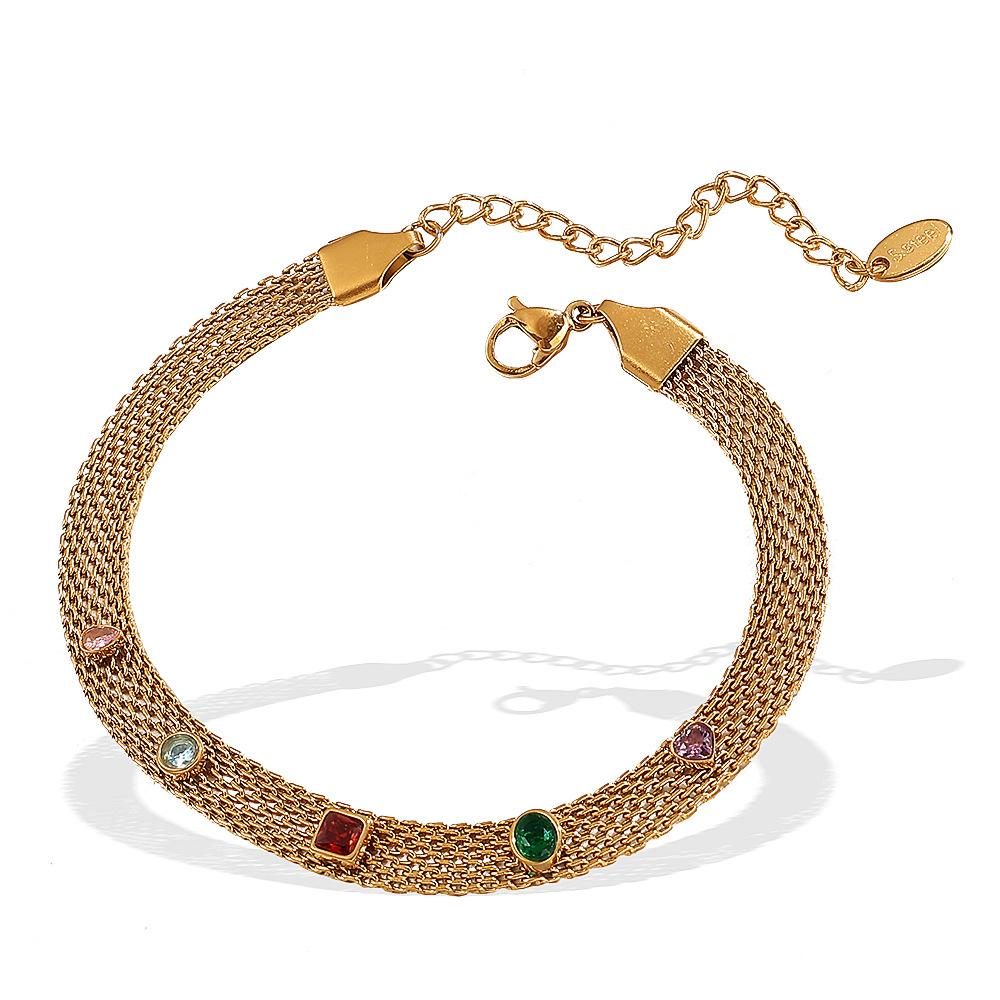 Personalized versatile small fragrance irregular zircon inlaid stainless steel fashion simple necklace bracelet female
Personalized versatile small fragrance irregular zircon inlaid stainless steel fashion simple necklace bracelet female