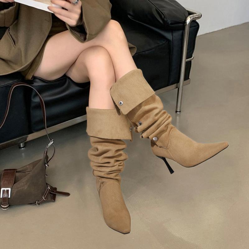 Suede Stack Boots Fall Winter 2026 French Pointed Toe Stiletto Heel High Heel Over The Knee Boots for Women 40
Suede Stack Boots Fall Winter 2026 French Pointed Toe Stiletto Heel High Heel Over The Knee Boots for Women 40