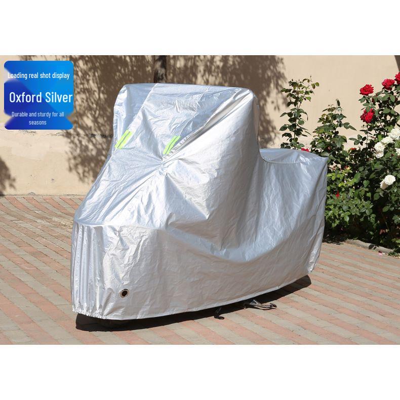 Haojue USR125 Motorcycle Cover: Sun & Snow Protection, Thickened Oxford Cloth Oxford Silver
Haojue USR125 Motorcycle Cover: Sun & Snow Protection, Thickened Oxford Cloth Oxford Silver