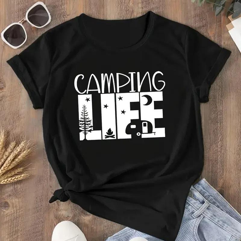 Кемпинг Стиль Открытый Короткие рукава Повседневная Женская Мода Женская Узор Футболка Женские Печатные Летние Топы
Кемпинг Стиль Открытый Короткие рукава Повседневная Женская Мода Женская Узор Футболка Женские Печатные Летние Топы