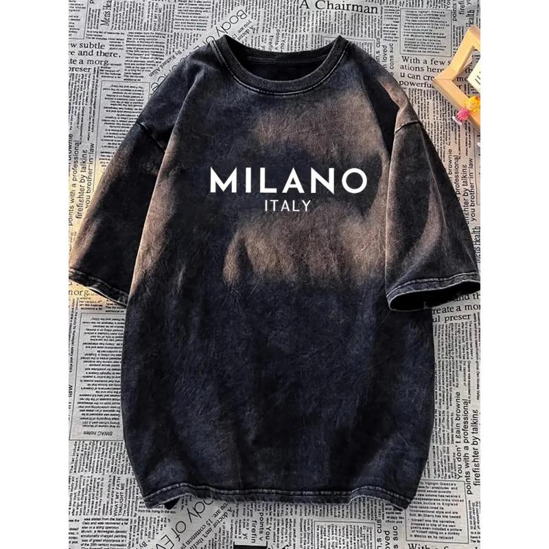 European sizes Men S Vintage Washed T-Shirt with MILANO ITALIA Print | Soft, Breathable, Loose Fit Short Sleeve Crewneck for Casual Streetwear S чёрный
European sizes Men S Vintage Washed T-Shirt with MILANO ITALIA Print | Soft, Breathable, Loose Fit Short Sleeve Crewneck for Casual Streetwear S чёрный