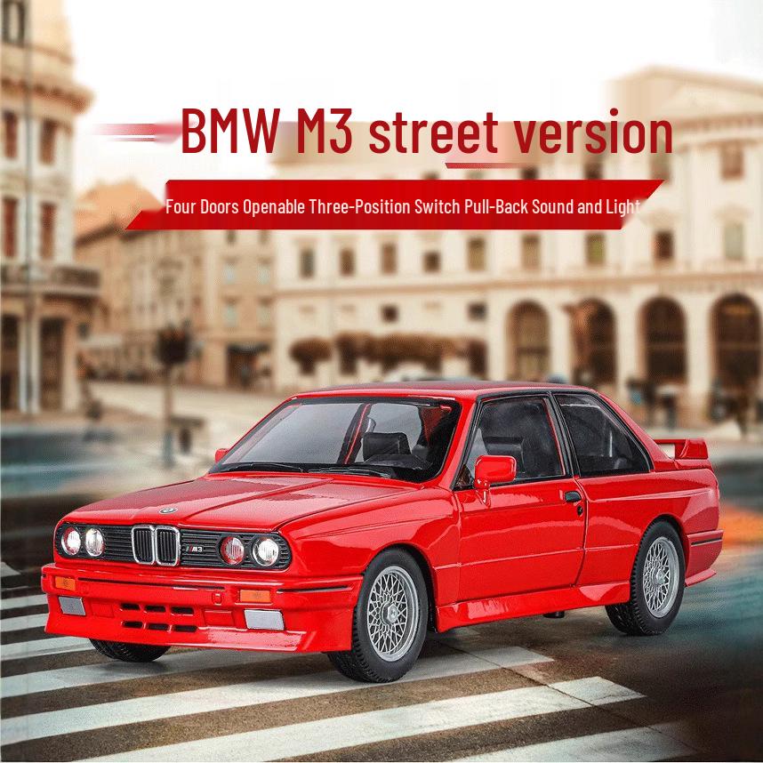 1:24 BMW M3 Street Car Simulation Model with Pull Back, Steering, Open Doors, Alloy Sound, and Light Features.
1:24 BMW M3 Street Car Simulation Model with Pull Back, Steering, Open Doors, Alloy Sound, and Light Features.