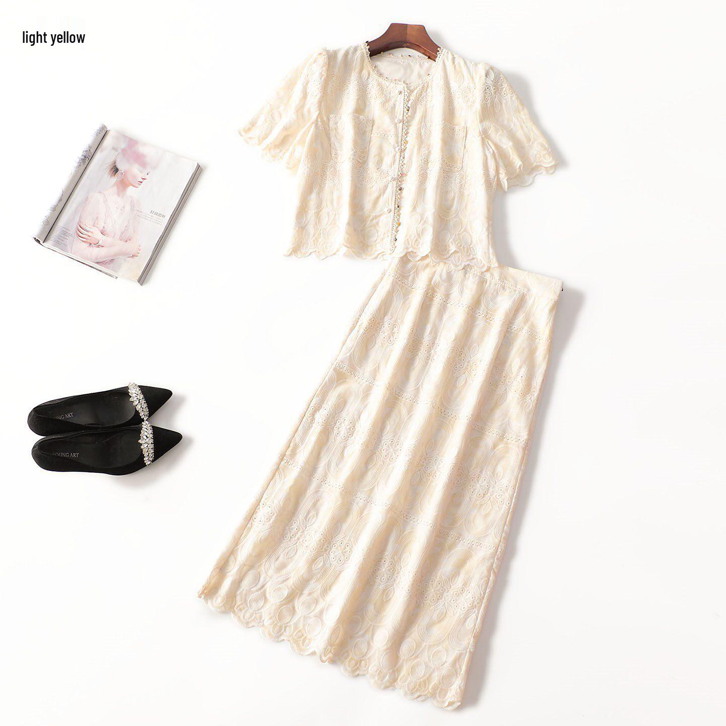 Summer Short Sleeve Mid-Length Shirt & Skirt Set M светло-желтого
Summer Short Sleeve Mid-Length Shirt & Skirt Set M светло-желтого