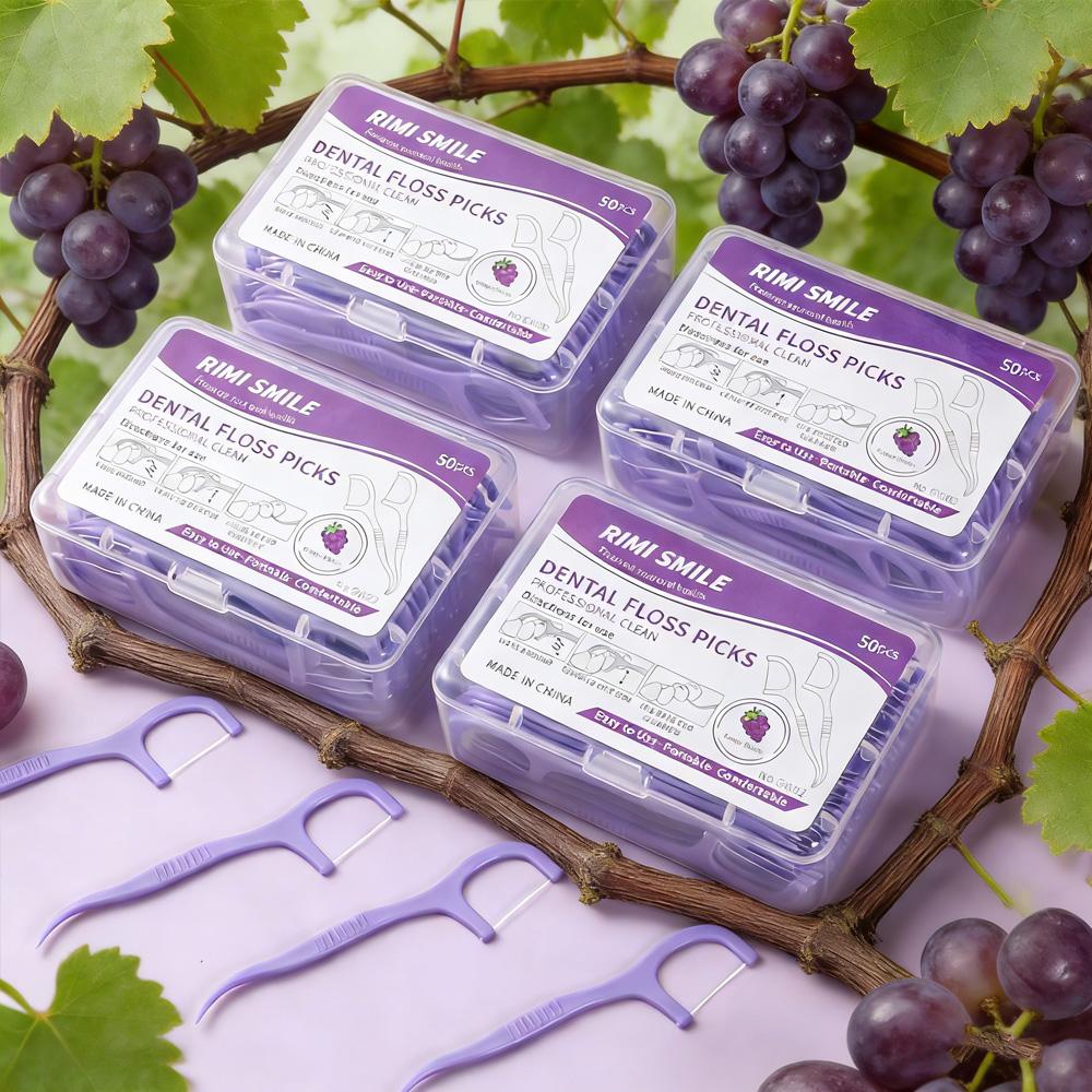 RIMI SMILE Dental Floss Picks 200pcs, Grape Flavor, High Tensile Smooth Floss, Interdental Cleaning Oral Care Tool
RIMI SMILE Dental Floss Picks 200pcs, Grape Flavor, High Tensile Smooth Floss, Interdental Cleaning Oral Care Tool
