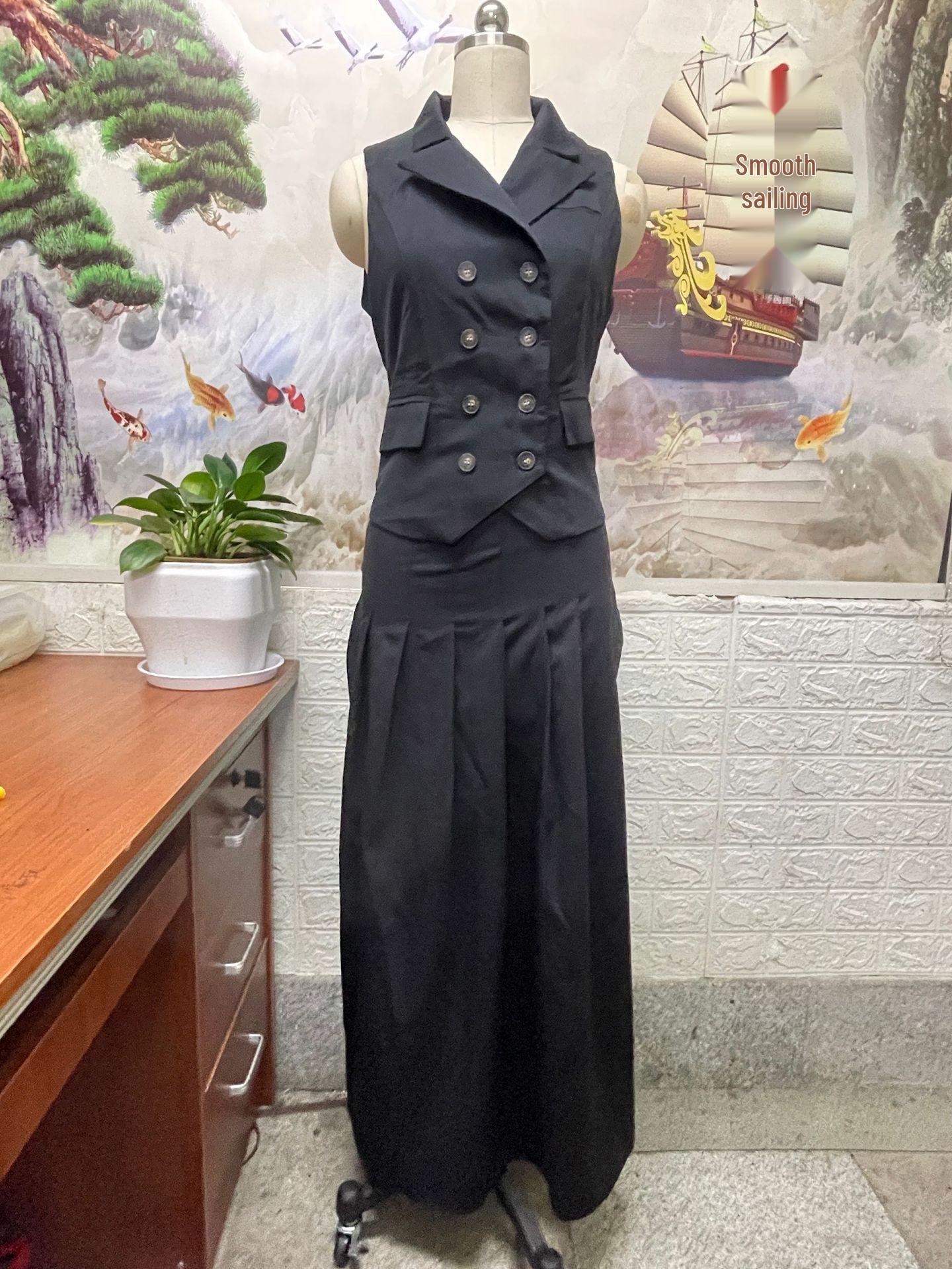2025 Stylish Sleeveless Vest Top & High-Waisted Pleated Midi Skirt Set Large чорний
2025 Stylish Sleeveless Vest Top & High-Waisted Pleated Midi Skirt Set Large чорний