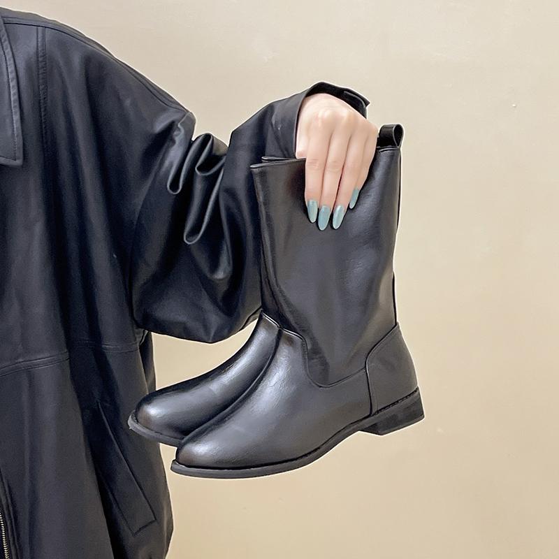 Модные осенне-зимние женские полусапоги до середины икры, женские туфли слипоны с круглым носком, уличный стиль, мотоциклетные боты для женщин 40 чёрный
Модные осенне-зимние женские полусапоги до середины икры, женские туфли слипоны с круглым носком, уличный стиль, мотоциклетные боты для женщин 40 чёрный