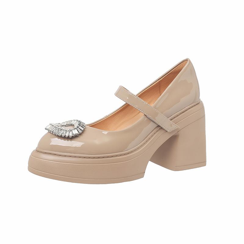 10CM French light luxury rhinestone buckle single shoes 2025 spring new round head thick sole thick heel one-word buckle belt small leather shoes 40
10CM French light luxury rhinestone buckle single shoes 2025 spring new round head thick sole thick heel one-word buckle belt small leather shoes 40