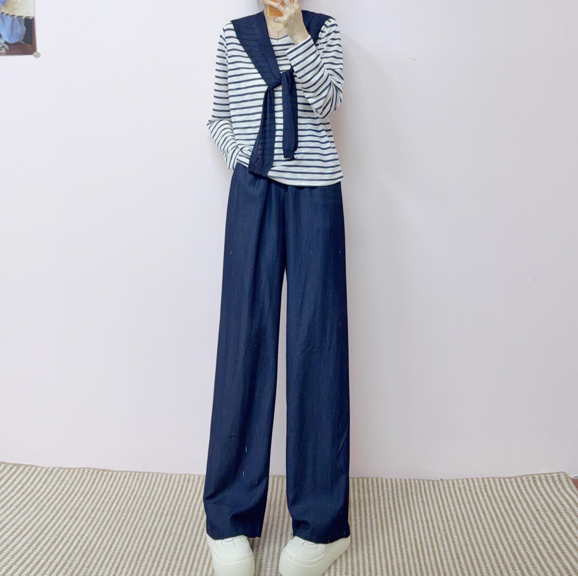 2026 Spring/Autumn Striped Top, Knit Shawl & Wide-Leg Pants Set M (45-60kg) синий
2026 Spring/Autumn Striped Top, Knit Shawl & Wide-Leg Pants Set M (45-60kg) синий