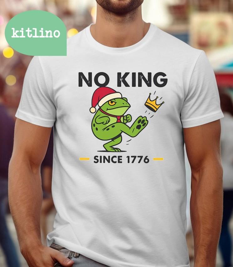 No King Since 1776 Christmas Frog Unisex T-Shirt XL
No King Since 1776 Christmas Frog Unisex T-Shirt XL