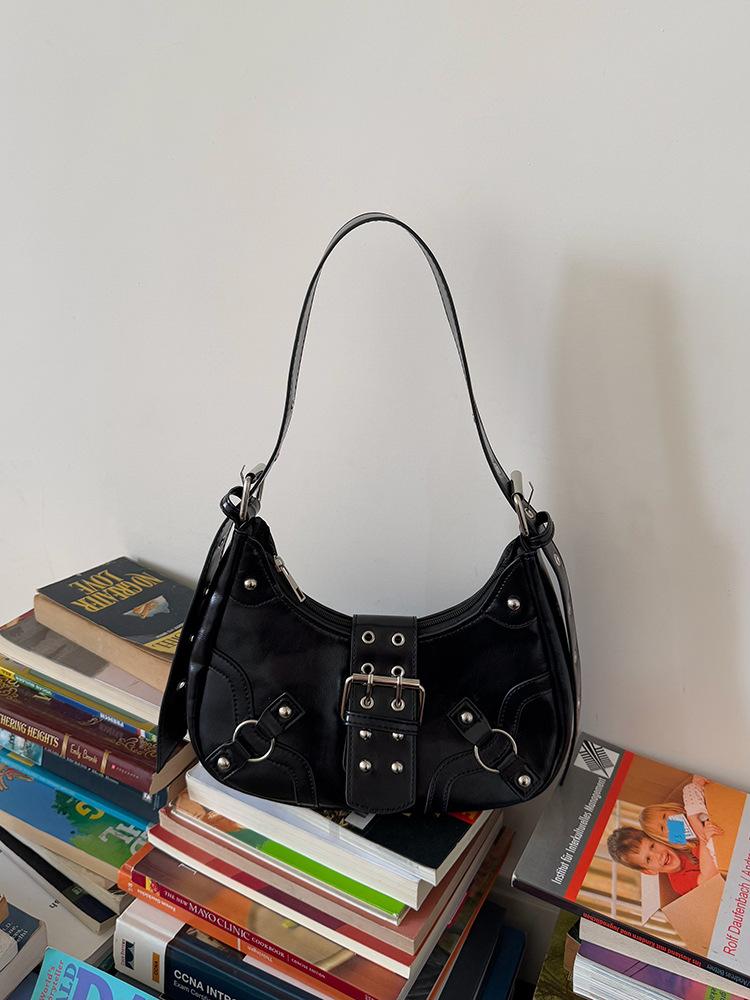 Sweet and cool Spice Girls Locomotive Wind Underarm Bag Girls 2025 New Versatile Commuter Rivet Crescent Bag One Shoulder Crossbody Bag чорний
Sweet and cool Spice Girls Locomotive Wind Underarm Bag Girls 2025 New Versatile Commuter Rivet Crescent Bag One Shoulder Crossbody Bag чорний