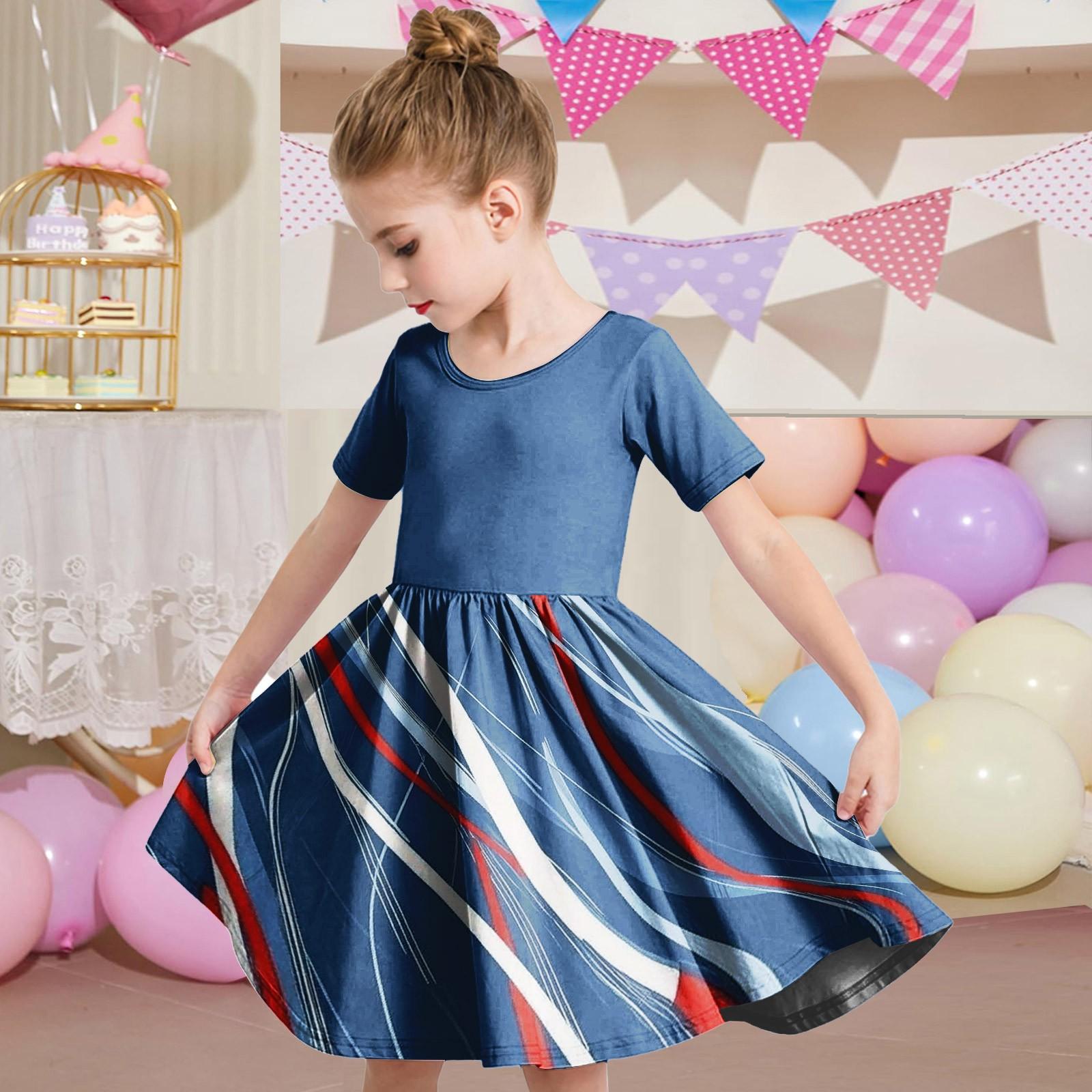 Girl Summer Dress Toddler Skater Dress Color Short Sleeve Casual A-Line T-Shirt Dress 160 синій
Girl Summer Dress Toddler Skater Dress Color Short Sleeve Casual A-Line T-Shirt Dress 160 синій