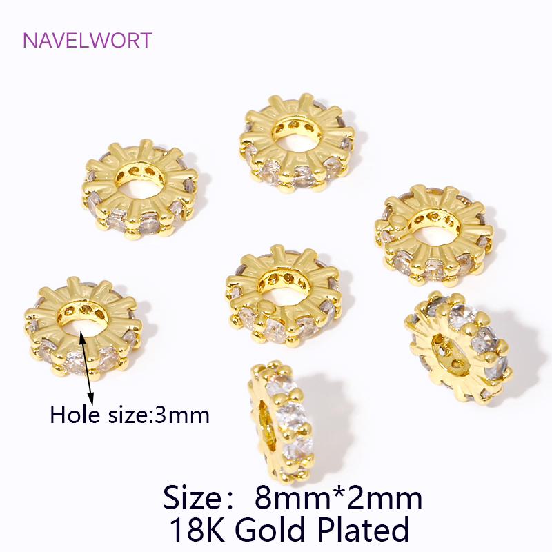 18K Gold Plated Inlaid Zircon Snowflake Large Hole Spacer Beads,Beads Separator,For Jewelry Making Fittings,Jewelry Material 4 pieces
18K Gold Plated Inlaid Zircon Snowflake Large Hole Spacer Beads,Beads Separator,For Jewelry Making Fittings,Jewelry Material 4 pieces