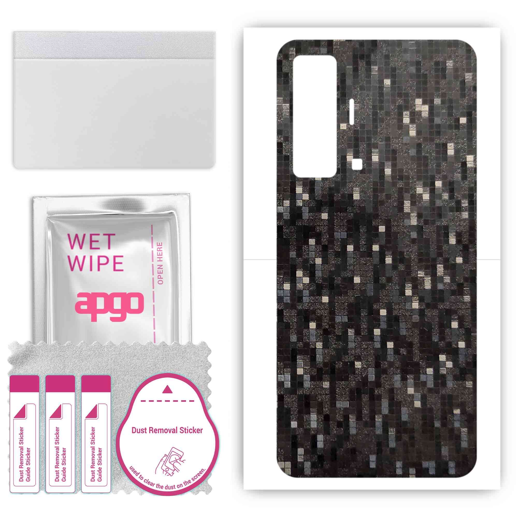 apgo Protective Skin Sticker for the back compatible with vivo X50, Wrap Film, Foil, Vinyl - Pattern Carbon Black Pixel
apgo Protective Skin Sticker for the back compatible with vivo X50, Wrap Film, Foil, Vinyl - Pattern Carbon Black Pixel
