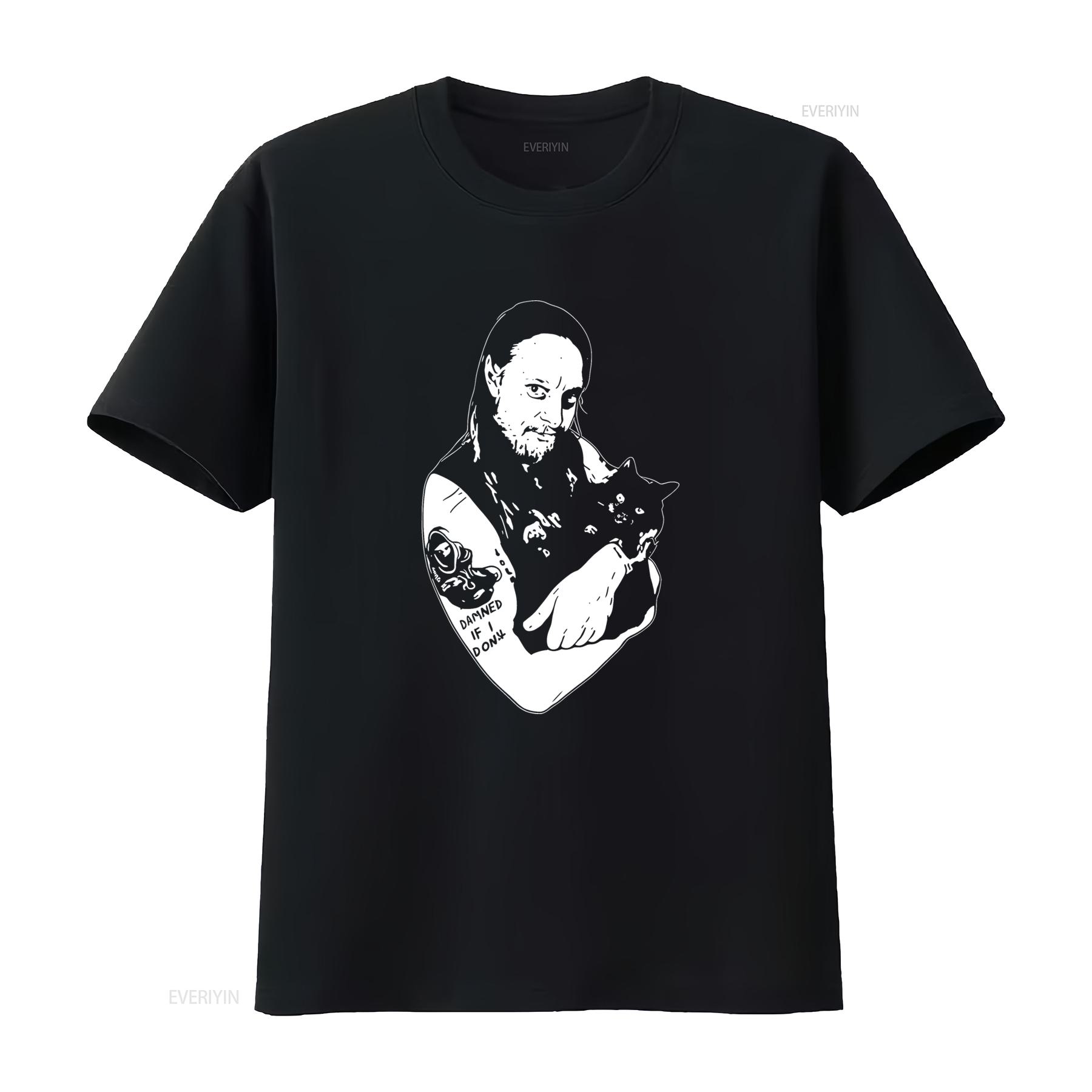Fenriz of Darkthrone with His Cat Print T Shirt for Men Unique Design High Quality Fabric vintage Washed Casual homme 4XL
Fenriz of Darkthrone with His Cat Print T Shirt for Men Unique Design High Quality Fabric vintage Washed Casual homme 4XL