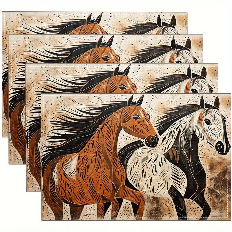 Abstract Running Horses Art Placemat Linen Non Slip Table Mat For Home Kitchen Dining Decor Gift For Horse Lovers 4Pcs-30X45cm(12X18in
Abstract Running Horses Art Placemat Linen Non Slip Table Mat For Home Kitchen Dining Decor Gift For Horse Lovers 4Pcs-30X45cm(12X18in